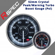 R-SPEC 52mm Crystal Peak/Warning Turbo Boost Gauge (PSI) Car Gauge 